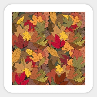 Colorful autumn leaves Sticker